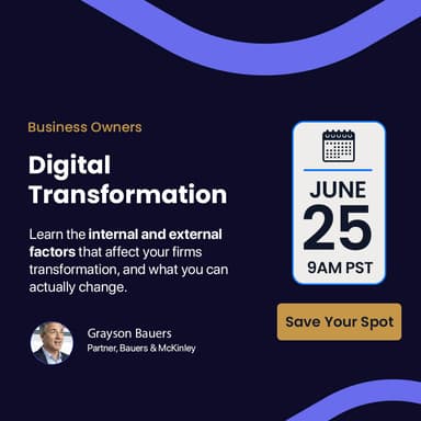 Webinar registration ad — Digital Transformation